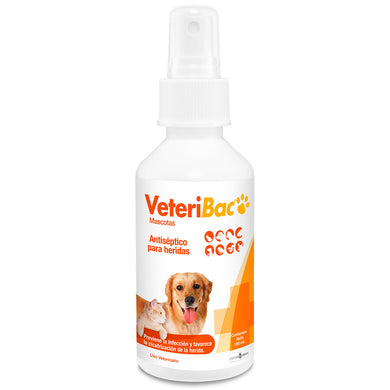 VETERIBAC® Antiséptico para Heridas en Mascotas, 120 ml